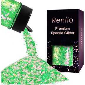 Renfio Blue Glitter,1.76oz/50g Iridescent Chunky Glitter for Epoxy Resin in Saudi Arabia