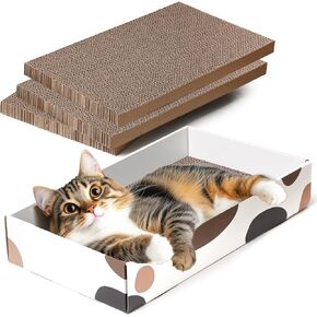 ComSaf Cat Scratcher Box 17 x 10 in, 3 Reversible Cardboard Pads for Cats in Kuwait