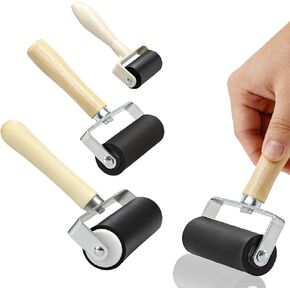HZJPIN 3 Pack Rubber Roller Brayer Rollers, Art Craft Roller for Print, Ink, Stamping Tools, 4 inch, 2.4inch and 1.4 inch in Saudi Arabia