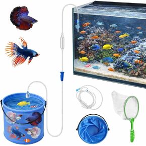 3Pcs Drip Acclimation Kit with Foldable Fish Acclimation Bucket, Drip Acclimation System and Aquarium Fish Net, Fish Tank Drip Acclimator for Saltwater & Freshwater Fish, Shrimp and Betta in Kuwait