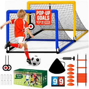 Kids Soccer Goals for Backyard Beach Set of 2,Portable Pop Up Soccer Nets in Saudi Arabia