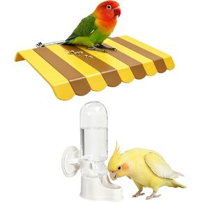 Bird Water Dispenser for Cage, 3.7 FL OZ, Automatic Bird Water Feeder ABS Suspended Parrot Cage Food Bowl Drinker, for Parakeet, Cockatiel, Budgie, Conure, Lovebirds in Kuwait