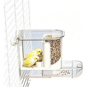 No Mess Automatic Bird Feeder for Cage, Transparent Parrot Seed Feeder in Kuwait