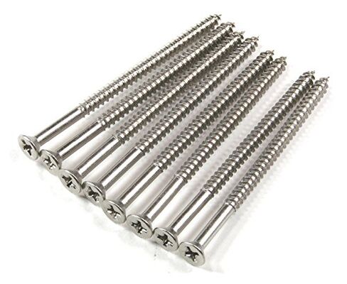Hinge Outlet Satin Nickel Wood Screws 9 X 3 Inch - 24 Pack in Kuwait