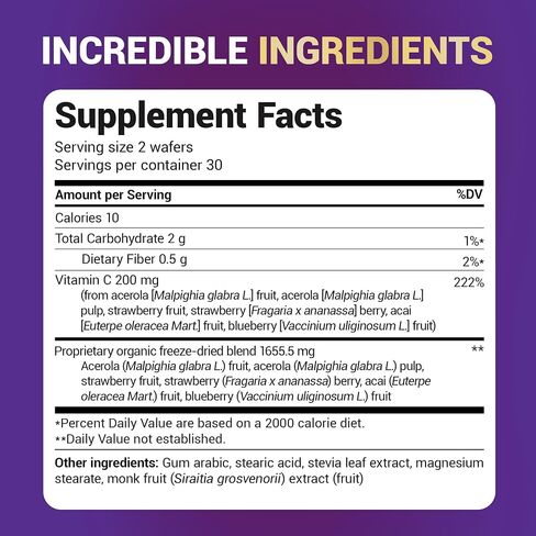 Dr. Berg's Vitamin C Complex Whole Food (60 Chewable) 100% Natural Vitamin C from Just 4 Berries, Non-GMO in Saudi Arabia