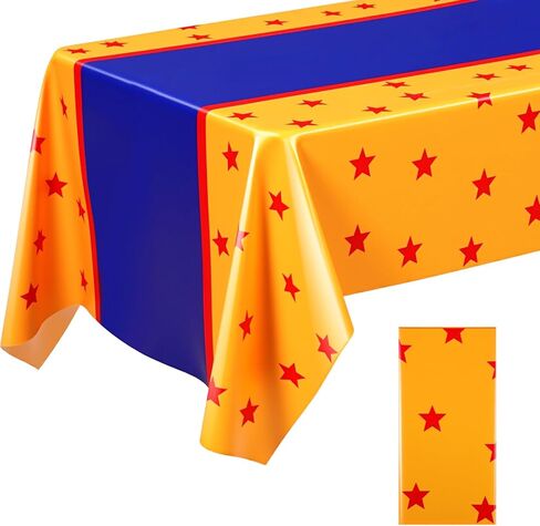 Oudain 3 Pcs Anime Theme Tablecloth Blue Red Yellow Stars Tablecloth in Kuwait