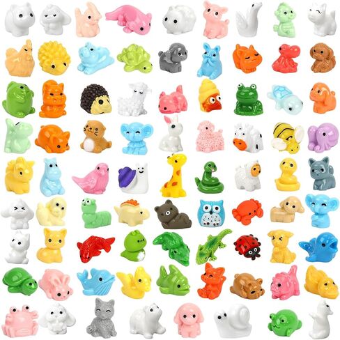 80pcs Mini Resin Animal 80 Styles Tiny Resin Animals for Fairy Garden Decor in Kuwait