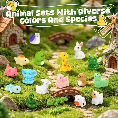 80pcs Mini Resin Animal 80 Styles Tiny Resin Animals for Fairy Garden Decor in Kuwait