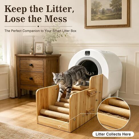 Cat Litter Catcher with Sisal-Covered Steps for Smart Litter Box in Kuwait