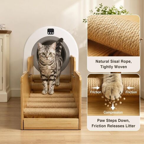 Cat Litter Catcher with Sisal-Covered Steps for Smart Litter Box in Kuwait