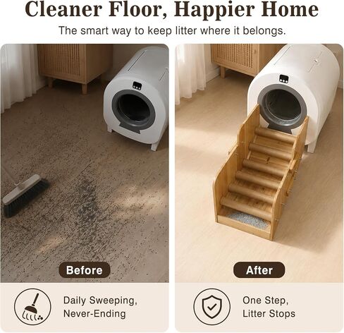 Cat Litter Catcher with Sisal-Covered Steps for Smart Litter Box in Kuwait