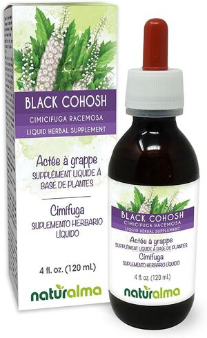 Naturalma Black Cohosh (Cimicifuga Racemosa أو Actea Racemosa) صبغة خالية من الكحول 4 أونصة سائلة مستخلصة في قطرات | مكمل عشبي | نباتي | منتج إيطاليا in Kuwait