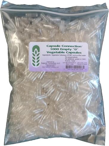 Capsule Connection Bulk Wholesale Empty Vegetable Capsules,"0" Size Vegan & Vegetarian, … (1000) resealable Bag in Saudi Arabia