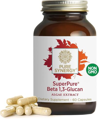 PURE SYNERGY SuperPure Beta 1,3-Glucan Extract | 60 Capsules | Non-GMO | Vegan | Algae-Based, Yeast-Free, 500 mg, Beta Glucan Supplement in Saudi Arabia
