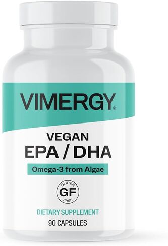 فيميرجي نباتي EPA/DHA، 30 حصة - أحماض أوميغا 3 الدهنية - بديل زيت السمك النباتي مع فيتامين E - يدعم صحة القلب والدماغ والعين - غير معدل وراثيًا، خالي من الغلوتين، خالي من الصويا، باليو (90 قطعة) in Kuwait