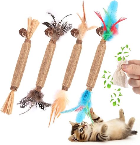 Kyouki Cat Toys Cat Chew Toys, Silvervine Sticks Catnip Rope Toys for Cats Teeth Cleaning, Kitten Dental Care, Kitty for Indoor Cats Increase Appetite,Enhances Oral & Dental Health (21 Pack) in Kuwait