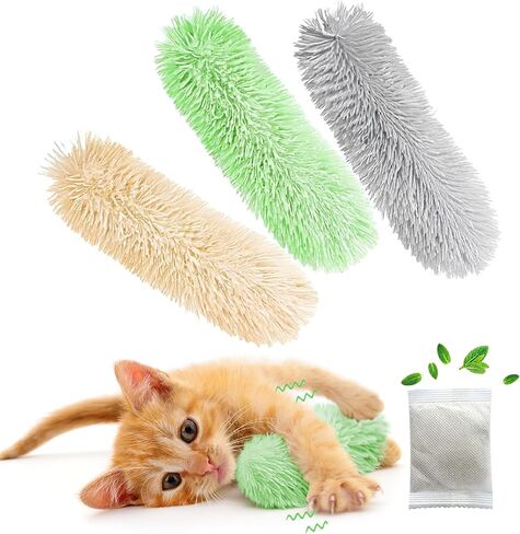 Rishoesu 3 Pcs Interactive Cat Toys Cat Pillows, Soft and Durable Crinkle Sound Catnip Toys, for Indoor Cats Funny Kitten Toys Exercise in Saudi Arabia