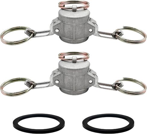 2PCS Aluminum Type DC Cam and Groove Fitting, Female Coupler x Female NPT, with 2PCS Camlock Gasket Fitting (0.5") in Kuwait