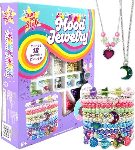 Just My Style Color-Changing Mood Jewelry Making Kit, Bracelet & Necklace Making Kit, Arts & Crafts Kit for Girls & Boys Ages 6-10 in Kuwait