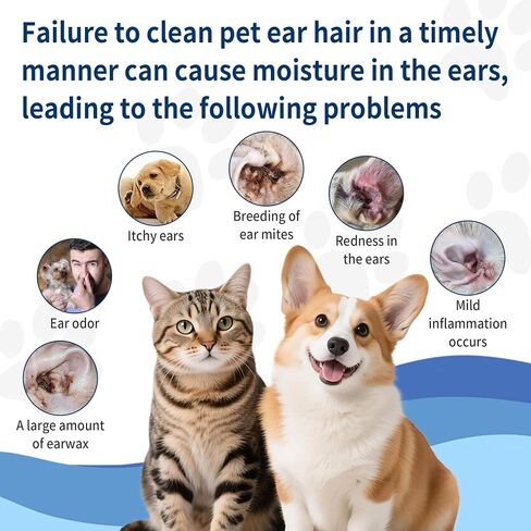 Dog Ear Powder for Hair Removal, 30g, Reduces Pain, Keeps Ears Dry, Removes Odors and Earwax, Relieves Itching, Suitable for Cats and Dogs, 1 Bottle in Saudi Arabia