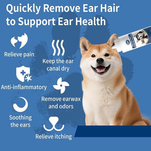 Dog Ear Powder for Hair Removal, 30g, Reduces Pain, Keeps Ears Dry, Removes Odors and Earwax, Relieves Itching, Suitable for Cats and Dogs, 1 Bottle in Saudi Arabia