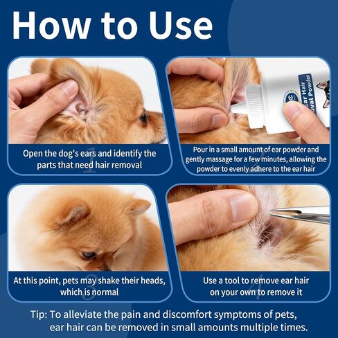 Dog Ear Powder for Hair Removal, 30g, Reduces Pain, Keeps Ears Dry, Removes Odors and Earwax, Relieves Itching, Suitable for Cats and Dogs, 1 Bottle in Saudi Arabia