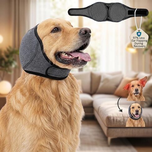 MCTOURY No-Shake Ear Wraps for Dogs: 97% Less Ear Flapping During Recovery in Kuwait