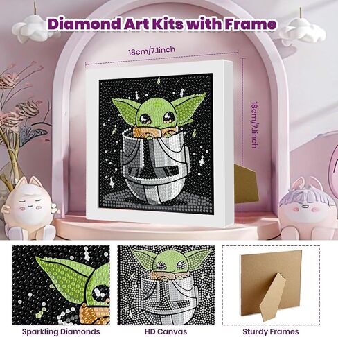 Sretoul Cartoon Diamond Art Kits for Kids Ages 4-8 with Frame 7x7 Inch in Kuwait