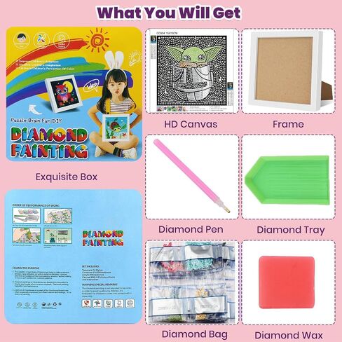 Sretoul Cartoon Diamond Art Kits for Kids Ages 4-8 with Frame 7x7 Inch in Kuwait