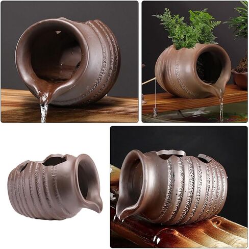 Ceramic Jar Water Fountain Decor for Aquarium Mini Pond Backyard in Kuwait