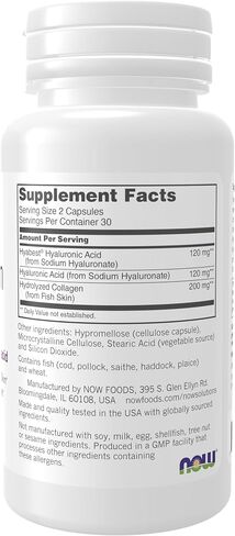 NOW Solutions, Hydration Rescue with Hyabest® hyaluronic acid, Helps Maintain Youthful Looking Skin*, Supports Healthy Skin Moisture*, 60 Veg Capsules in Kuwait