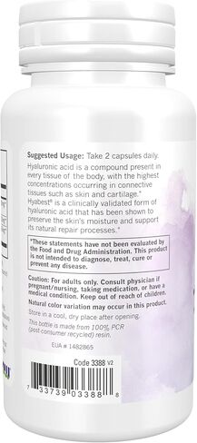 NOW Solutions, Hydration Rescue with Hyabest® hyaluronic acid, Helps Maintain Youthful Looking Skin*, Supports Healthy Skin Moisture*, 60 Veg Capsules in Kuwait