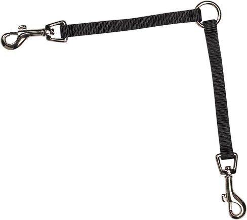Guardian Gear Nylon 2-Way Medium Dog Coupler with Nickel-Plated Swivel Clip, 12", Black in Saudi Arabia
