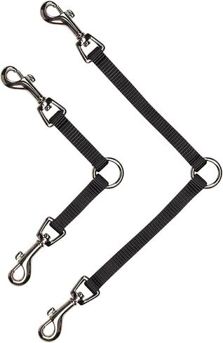 Guardian Gear Nylon 2-Way Medium Dog Coupler with Nickel-Plated Swivel Clip, 12", Black in Saudi Arabia