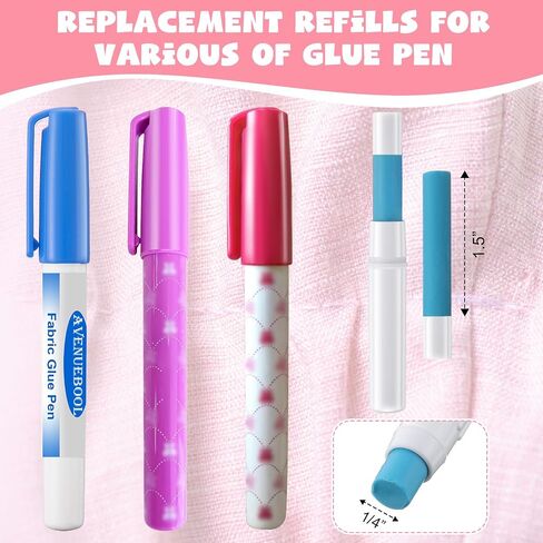 6 Pack Fabric Glue Pen Refills, Temporary, Water Soluble in Kuwait