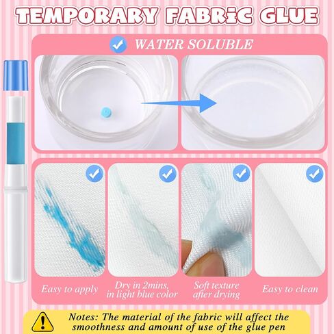 6 Pack Fabric Glue Pen Refills, Temporary, Water Soluble in Kuwait