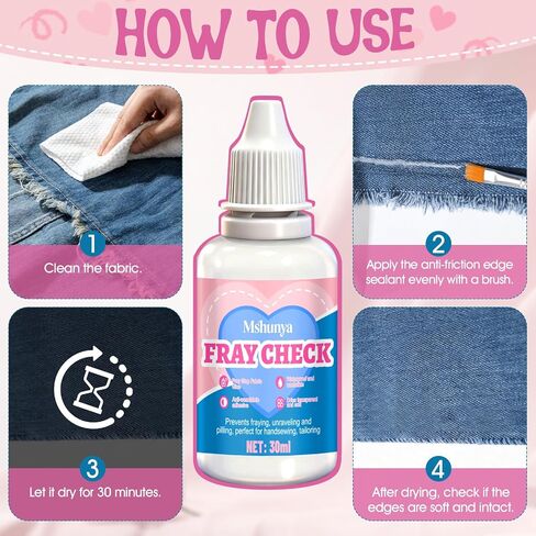 Fray Check for Fabric, Prevents Fabric Edge Fraying, Clear Washable 2Pcs in Saudi Arabia