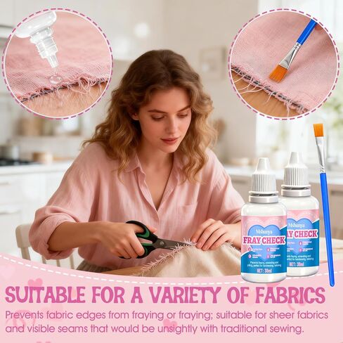 Fray Check for Fabric, Prevents Fabric Edge Fraying, Clear Washable 2Pcs in Saudi Arabia