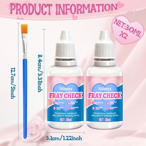 Fray Check for Fabric, Prevents Fabric Edge Fraying, Clear Washable 2Pcs in Saudi Arabia