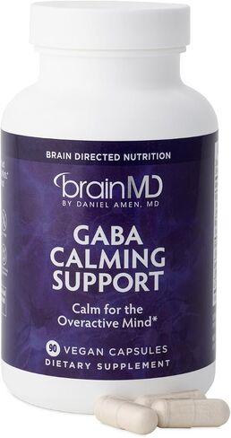 Dr Amen BrainMD GABA Calming Support - 90 Capsules - Promotes Relaxation - Contains Magnesium, Vitamin B6 & Lemon Balm - 90 Servings in Saudi Arabia