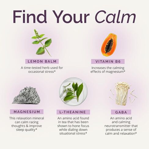 Dr Amen BrainMD GABA Calming Support - 90 Capsules - Promotes Relaxation - Contains Magnesium, Vitamin B6 & Lemon Balm - 90 Servings in Saudi Arabia