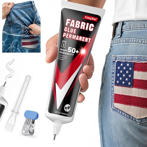 Fabric Glue Permanent Washable - 20LB Pull 60ml No-Sew Repair Kit in Saudi Arabia