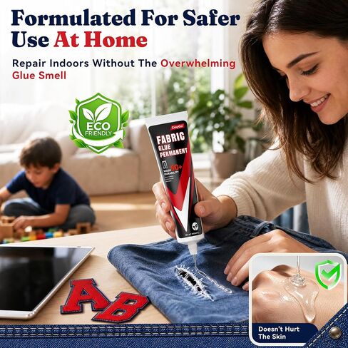 Fabric Glue Permanent Washable - 20LB Pull 60ml No-Sew Repair Kit in Saudi Arabia
