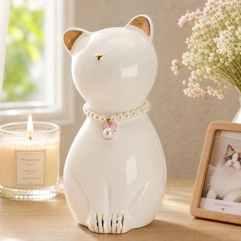 Cat Urns for Ashes, Elegant Ceramics Pets Cremation Keepsake in Kuwait