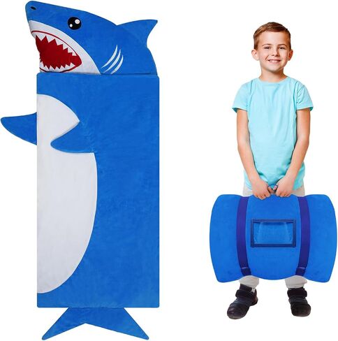Kids Sleeping Bag Soft Plush Toddler Nap Mat with Pillow for Boys Girls Large 67 * 27.5 Inch Sleeping Mat for Daycare Preschool Kindergarten in Saudi Arabia