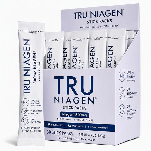 TRU NIAGEN الحائز على العديد من الجوائز الحاصل على براءة اختراع NAD + مكمل تعزيز مسحوق نيكوتيناميد ريبوسيد NR للاستخدام أثناء التنقل. الطاقة الخلوية، الإصلاح، الشيخوخة الصحية - 30 قيراط / 300 مجم - مصدر جيد للألياف in Kuwait