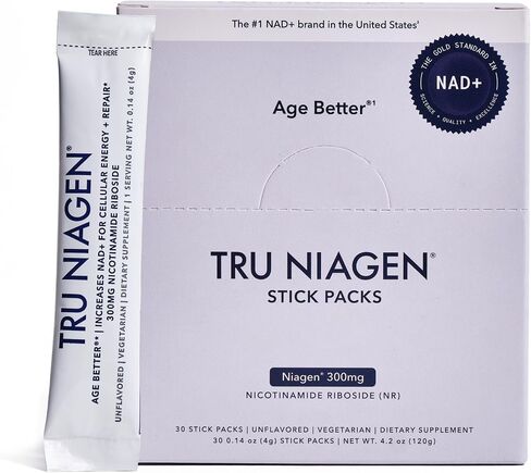 TRU NIAGEN الحائز على العديد من الجوائز الحاصل على براءة اختراع NAD + مكمل تعزيز مسحوق نيكوتيناميد ريبوسيد NR للاستخدام أثناء التنقل. الطاقة الخلوية، الإصلاح، الشيخوخة الصحية - 30 قيراط / 300 مجم - مصدر جيد للألياف in Kuwait