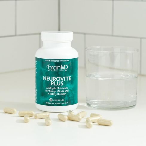 Dr Amen BrainMD NeuroVite Plus - 120 Capsules - Multivitamin & Mineral Supplement, Enhanced with Phytonutrients, Enzymes & Whole Foods - Gluten Free - 30 Servings in Saudi Arabia