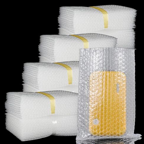 200Pcs Clear Bubble Out Bags, 15x20 CM Bubble Pouches Bags for Shipping, Double Wall Bubble Cushioning Wrap Bags for Moving Packaging Storage Fragile China Dishes Electronic Item-Small Bubble Pouches in Kuwait