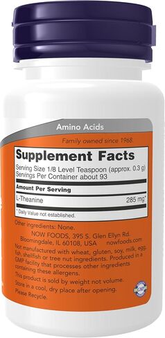 NOW Supplements, L-Theanine Pure Powder, Tension Management*, Amino Acid, 1-Ounce in Saudi Arabia